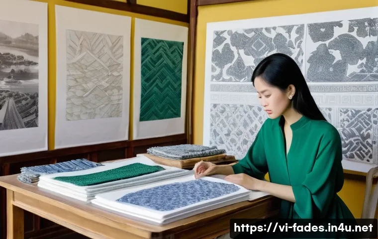 패션디자인과 패션리뷰 - **Prompt 1: "The Vietnamese Designer's Inspiration Board"**
    A young Vietnamese female fashion de...